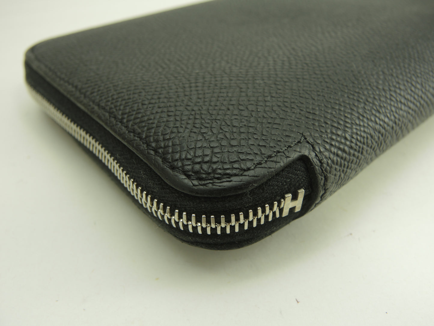 エルメス アザップロングシルクイン エプソンレザー 黒 ロングウォレット@A