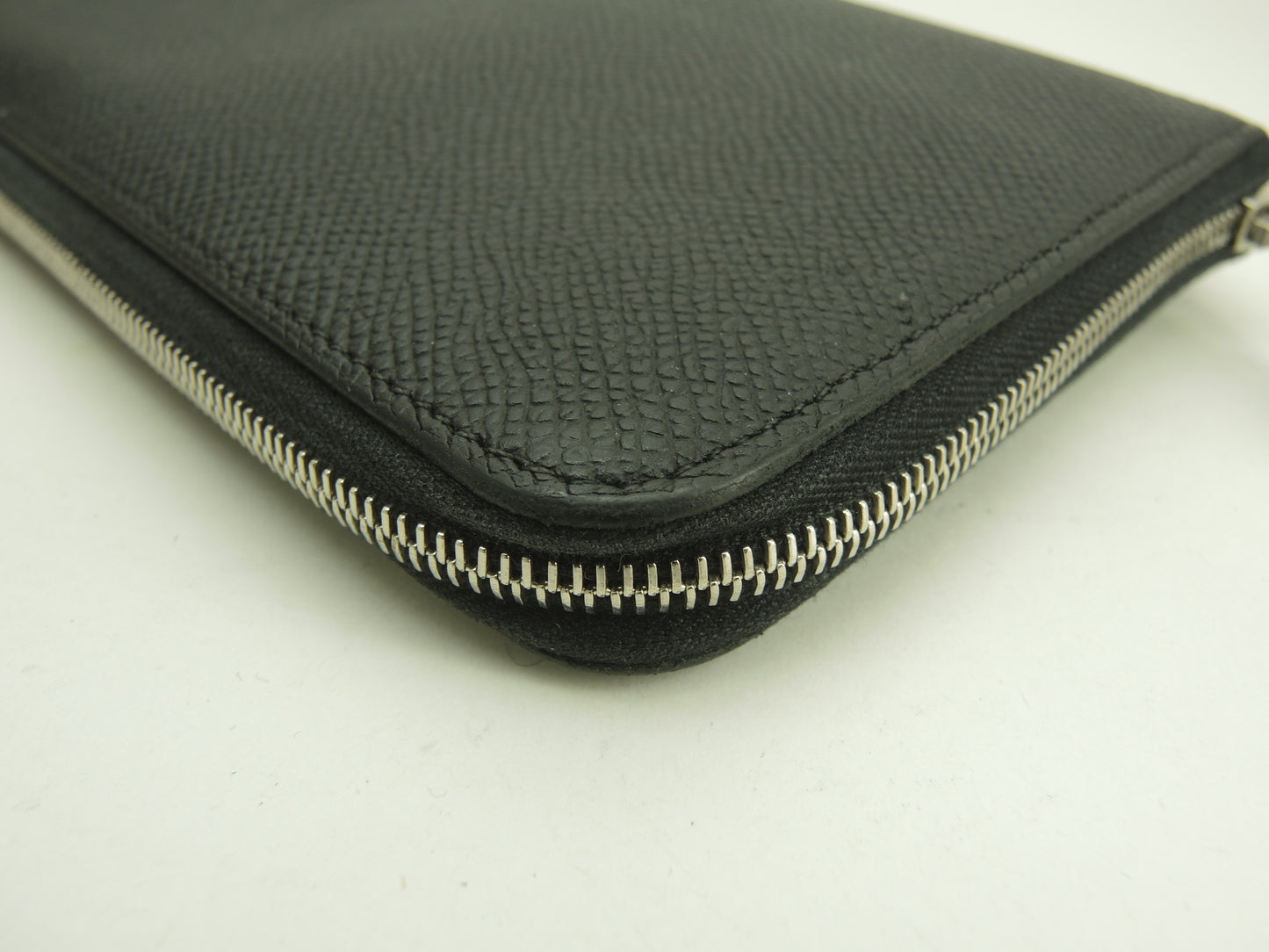 エルメス アザップロングシルクイン エプソンレザー 黒 ロングウォレット@A