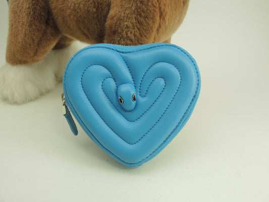 ブルガリx AMBUSH コインケース セルペンティ レザー水色 ミニ財布 ベルトポーチ 未使用@ 1