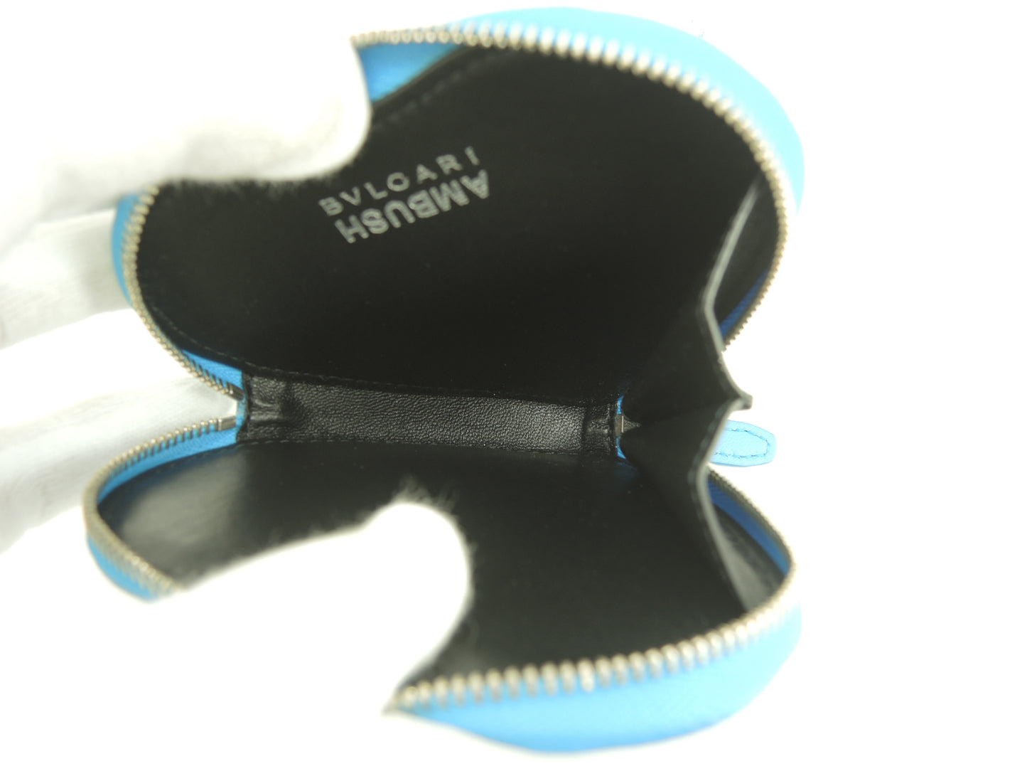 ブルガリx AMBUSH コインケース セルペンティ レザー水色 ミニ財布 ベルトポーチ 未使用@ 1