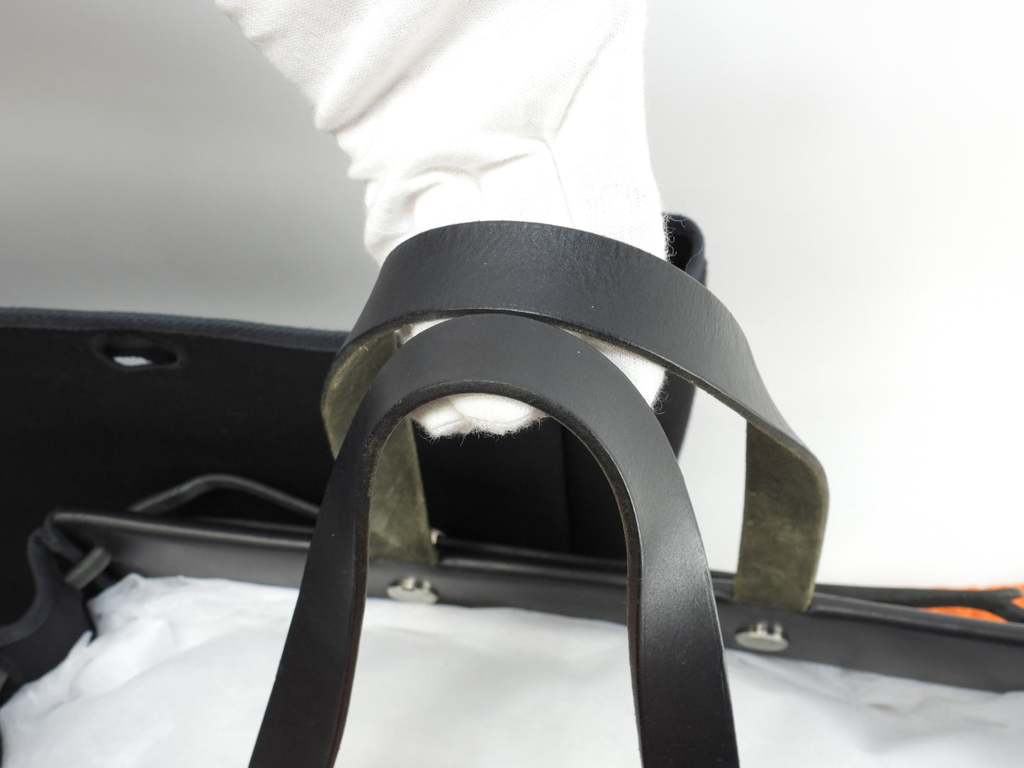 エルメス カバスMM エールバッグ コットン黒/黒革 トートバッグ 美品@□F