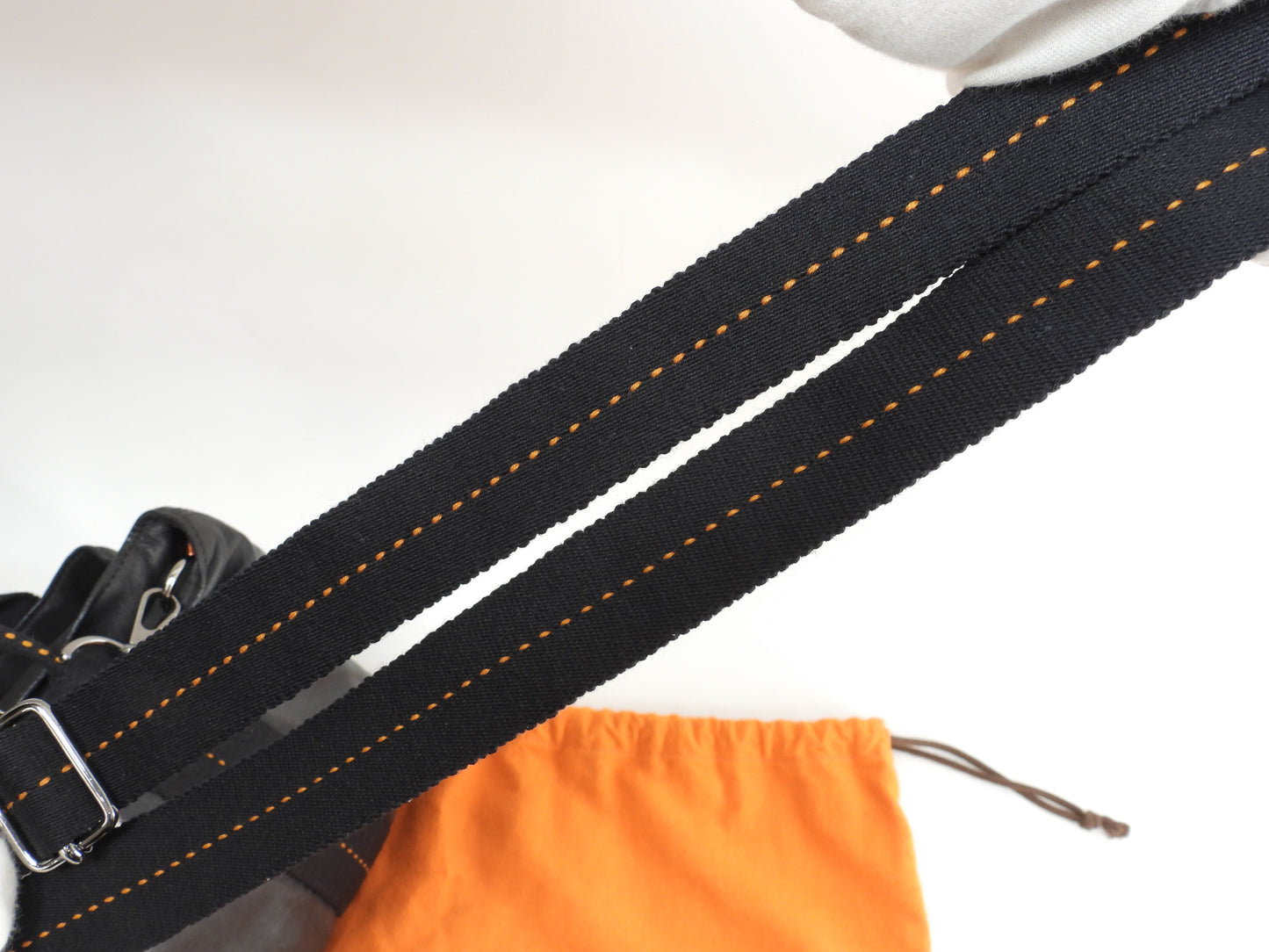 エルメス キャラバンホリゾンタルPM レザー黒 クロスボディバッグ 2wayハンドバッグ 美品@ 58