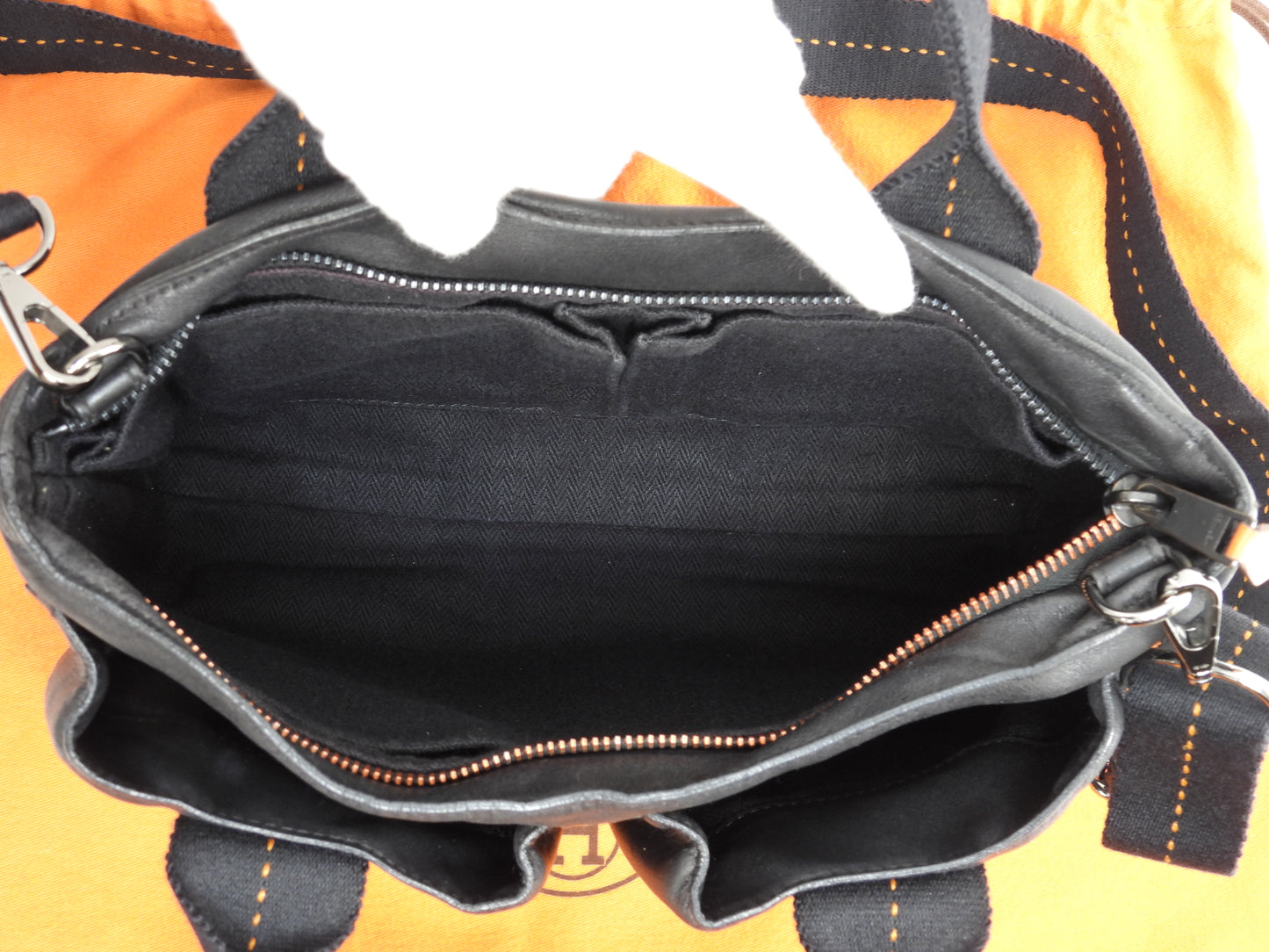 エルメス キャラバンホリゾンタルPM レザー黒 クロスボディバッグ 2wayハンドバッグ 美品@ 58