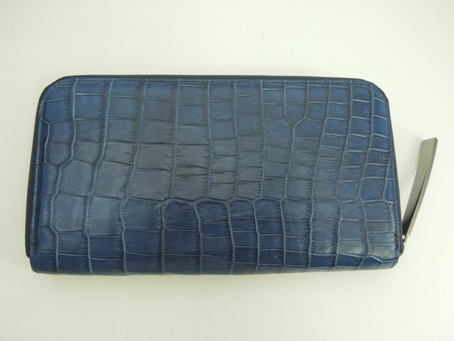 池田工芸 ラウンドジップ長財布大 クロコダイルポロサス 紺 ロングウォレット 極美品@ 1