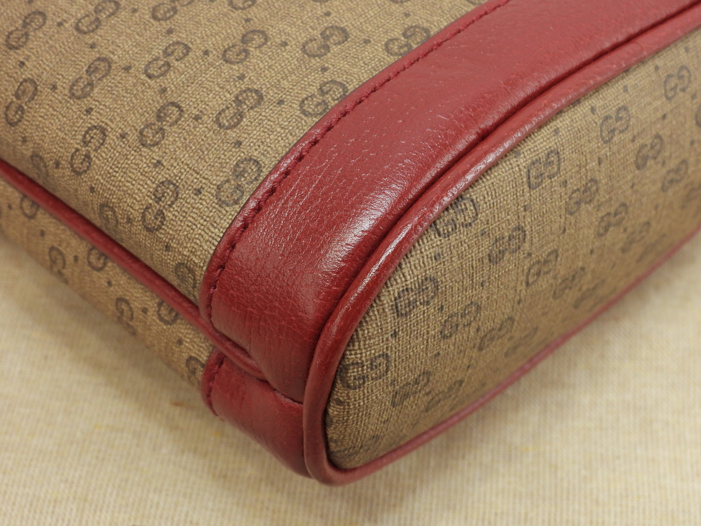 グッチ 巾着ポシェット ドラえもん マイクロGG茶赤 クロスボディバッグ 極美品@ 14