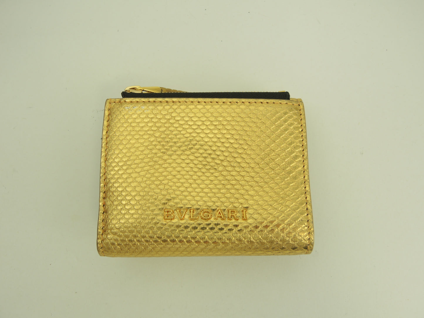 ブルガリ 三折財布 セルペンティ 型押レザー金 フォーエバー ミニ財布 未使用@ 16