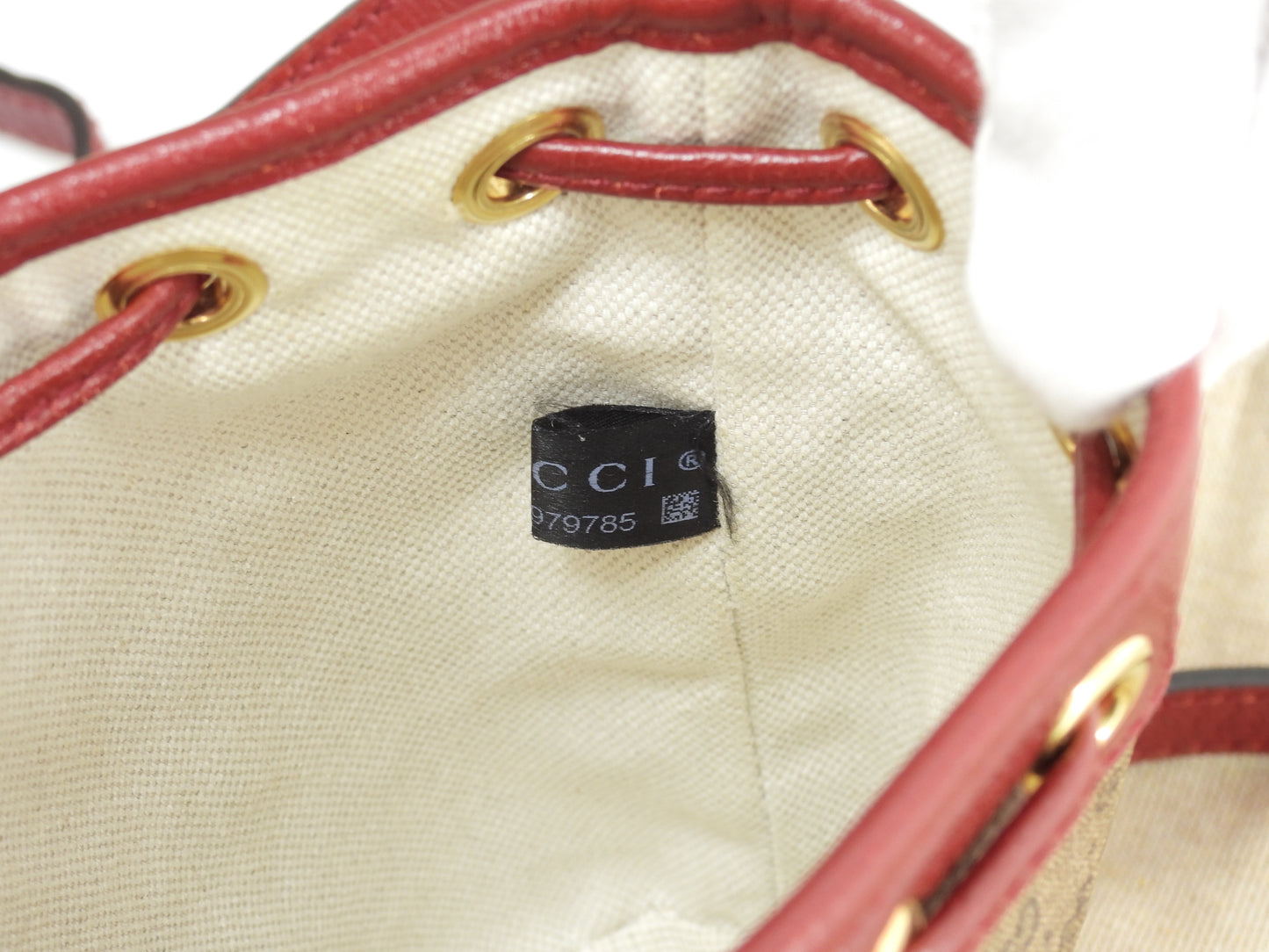 グッチ 巾着ポシェット ドラえもん マイクロGG茶赤 クロスボディバッグ 極美品@ 14