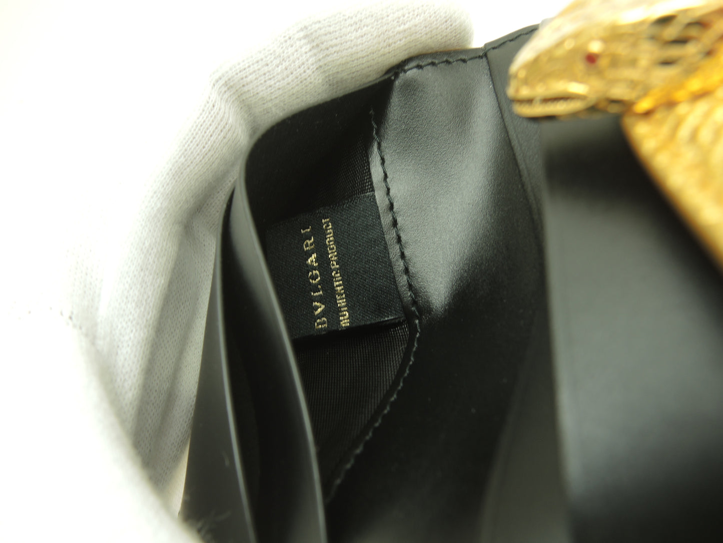 ブルガリ 三折財布 セルペンティ 型押レザー金 フォーエバー ミニ財布 未使用@ 16