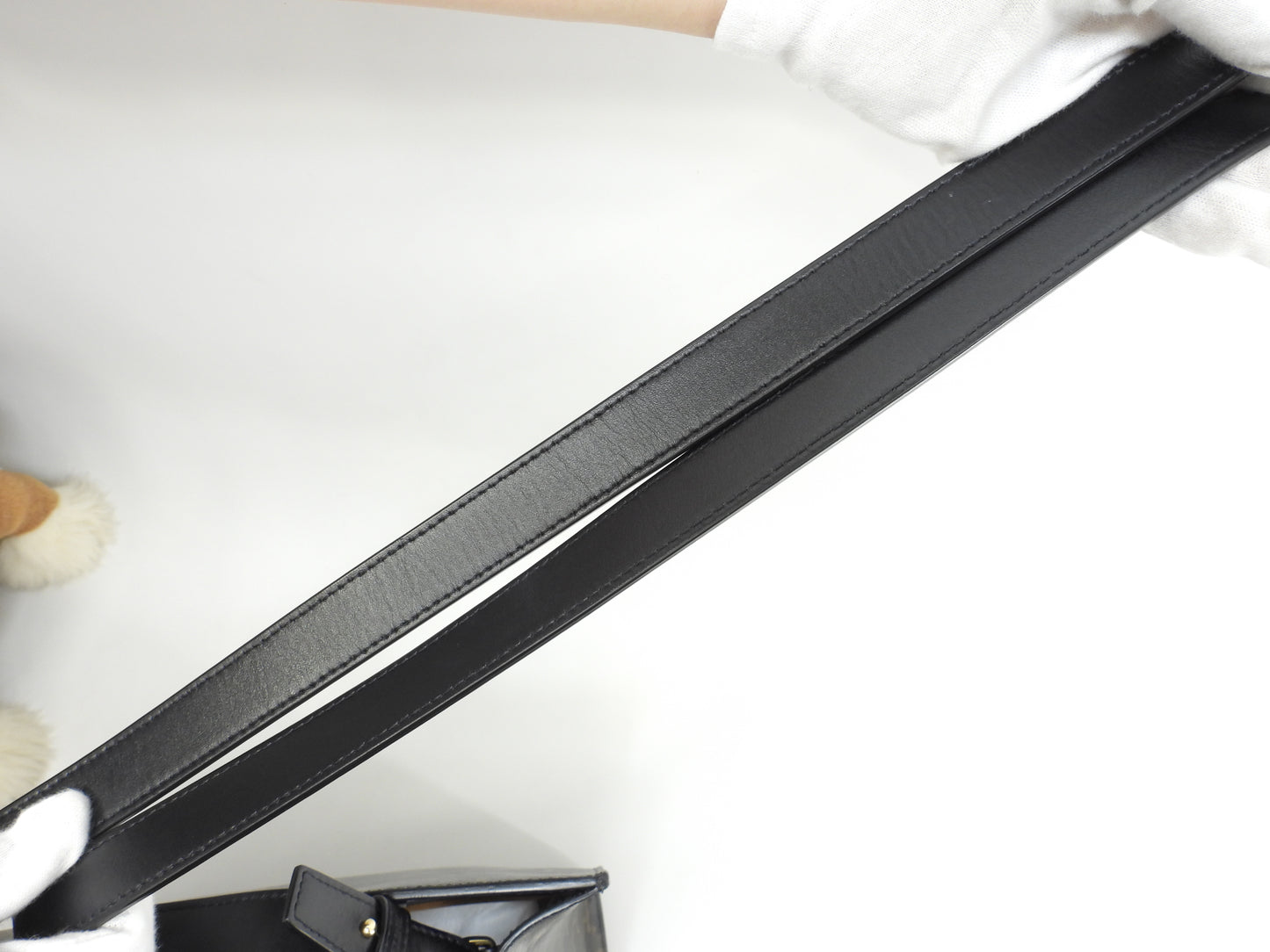 セリーヌ ミディアムバーティカルカバ トリオンフ 黒黒 s付ハンドバッグ トートバッグ 美品@F-SL-3200