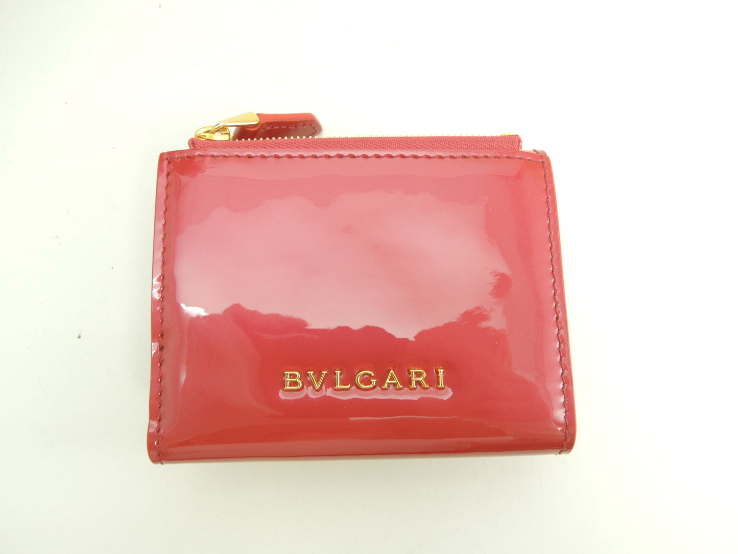 ブルガリ 三折財布 セルペンティ エナメルレザー/濃ピンク フォーエバー ミニ財布 未使用@ 15