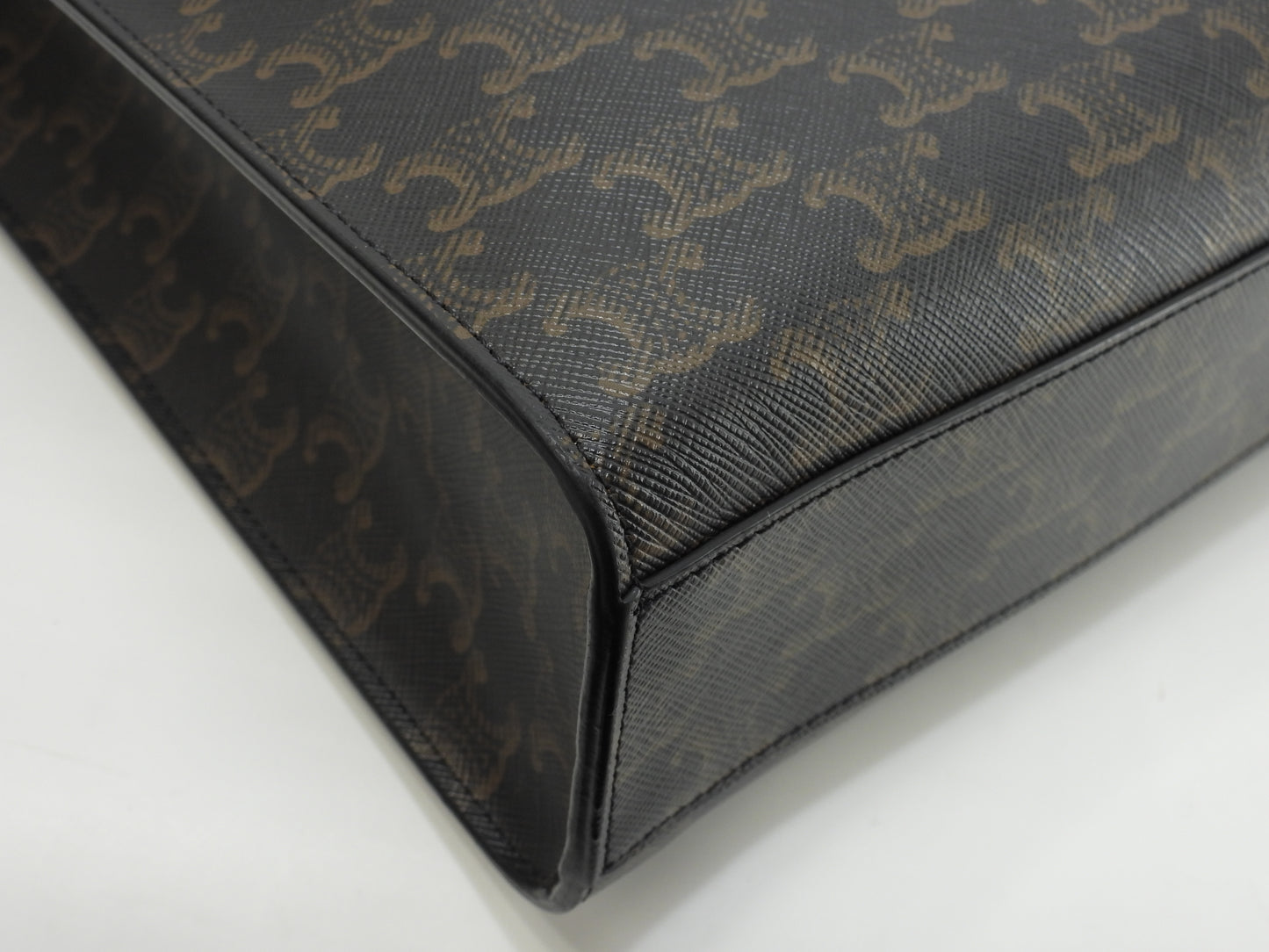 セリーヌ ミディアムバーティカルカバ トリオンフ 黒黒 s付ハンドバッグ トートバッグ 美品@F-SL-3200