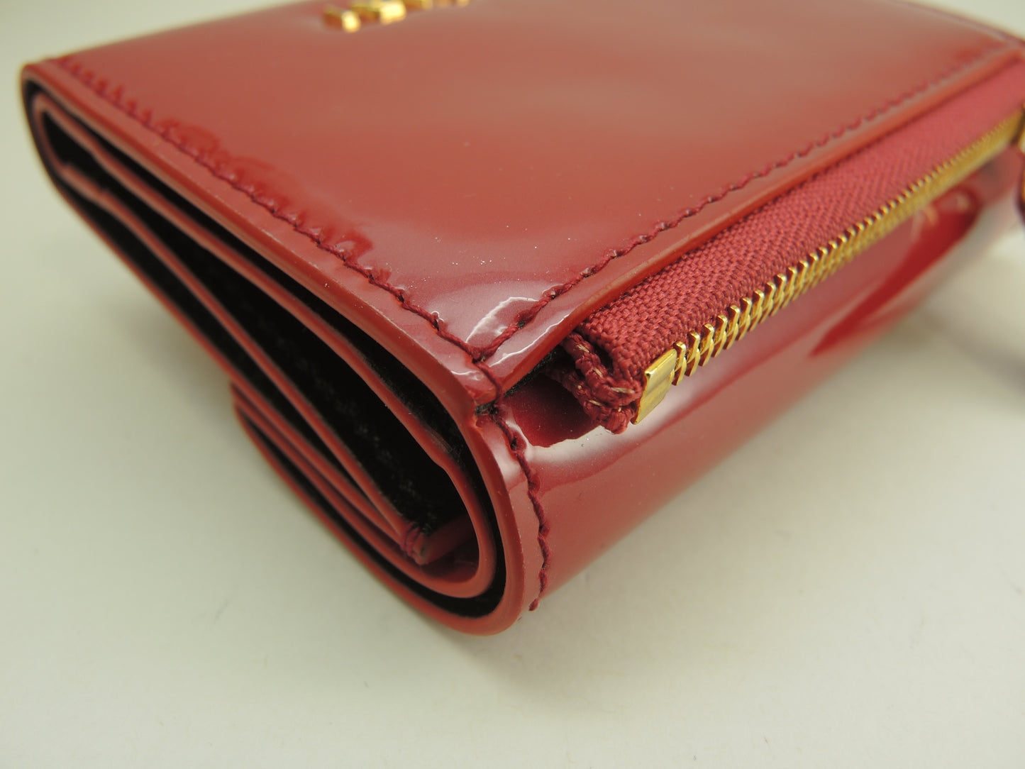 ブルガリ 三折財布 セルペンティ エナメルレザー/濃ピンク フォーエバー ミニ財布 未使用@ 15