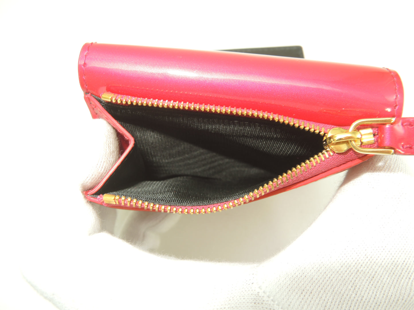 ブルガリ 三折財布 セルペンティ エナメルレザー/濃ピンク フォーエバー ミニ財布 未使用@ 15