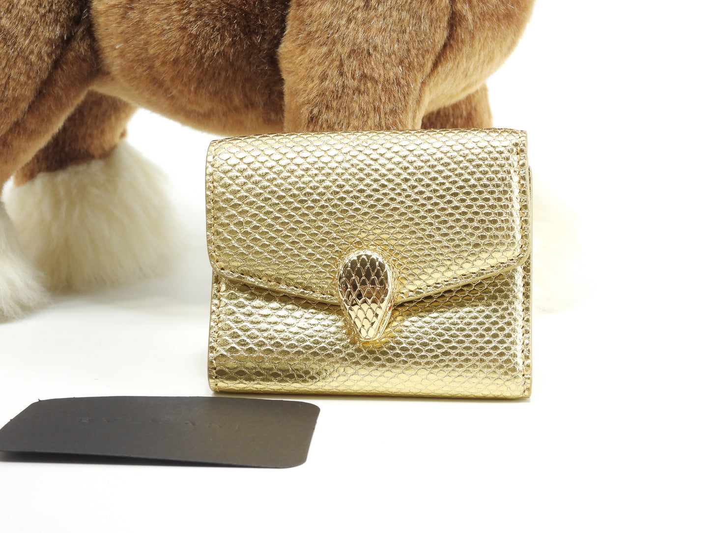 ブルガリ 三折財布 セルペンティ 型押レザー金 フォーエバー ミニ財布 未使用@ 16