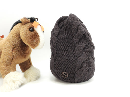 グッチ ニット帽 ウール茶 ヘッドウォーマー 帽子 ニットキャップ 美品@ 1