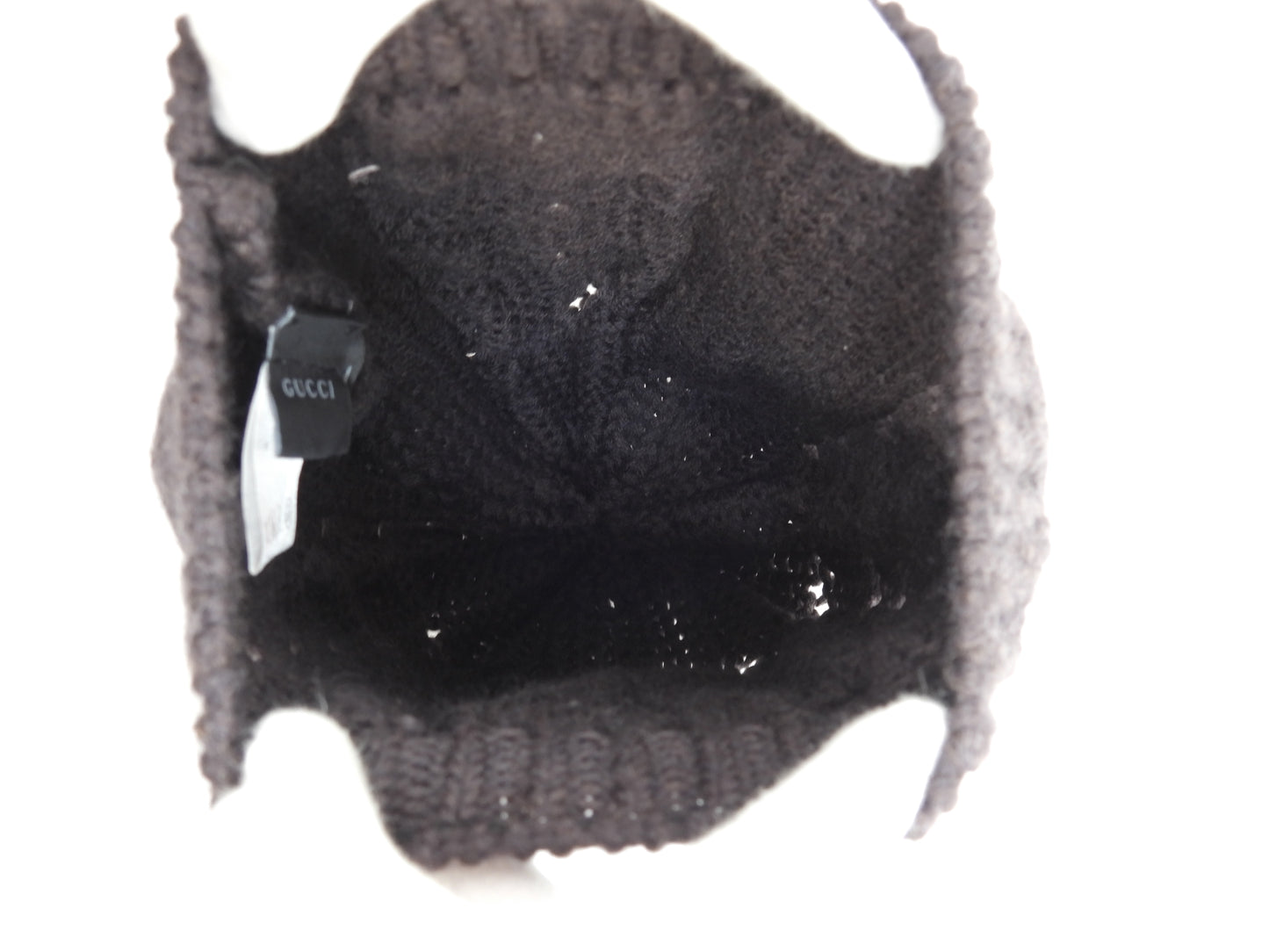 グッチ ニット帽 ウール茶 ヘッドウォーマー 帽子 ニットキャップ 美品@ 1