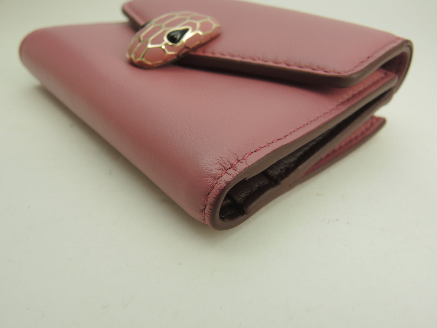 ブルガリ 三折財布 セルペンティ レザー/ピンク フォーエバー ミニ財布 未使用@ 17