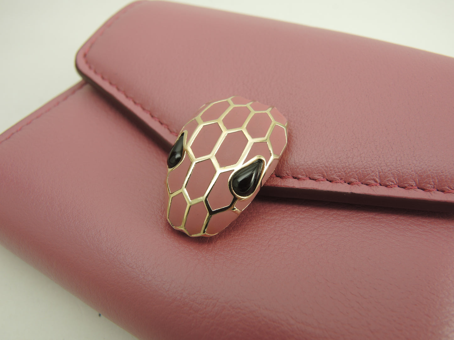 ブルガリ 三折財布 セルペンティ レザー/ピンク フォーエバー ミニ財布 未使用@ 17