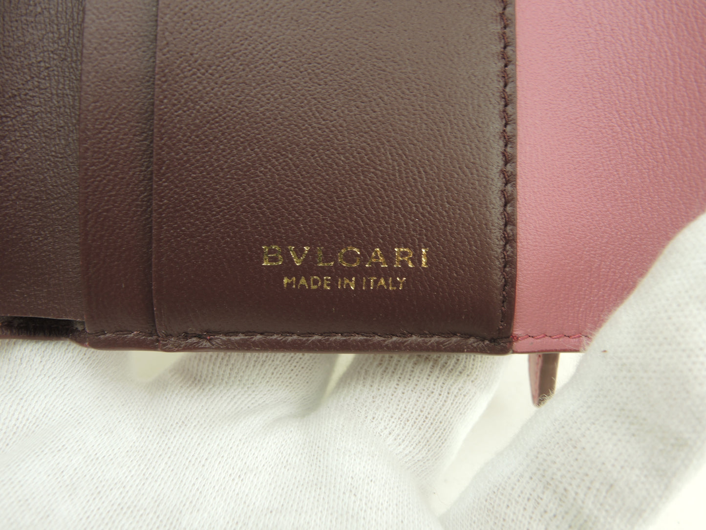 ブルガリ 三折財布 セルペンティ レザー/ピンク フォーエバー ミニ財布 未使用@ 17