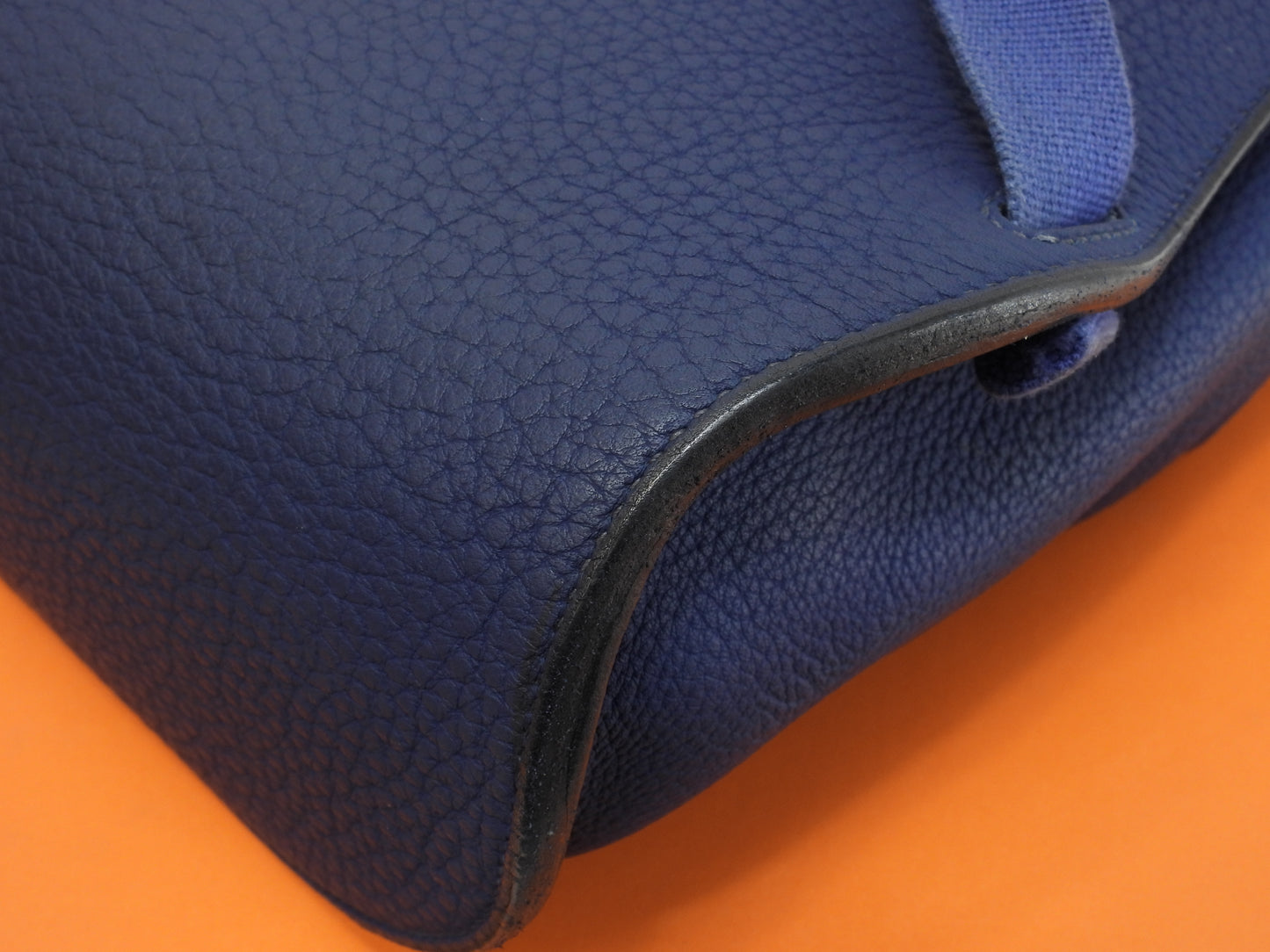 エルメス シェルパPM フィヨルドレザー 青 リュックサック バックパック バッグ 極美品@○Y