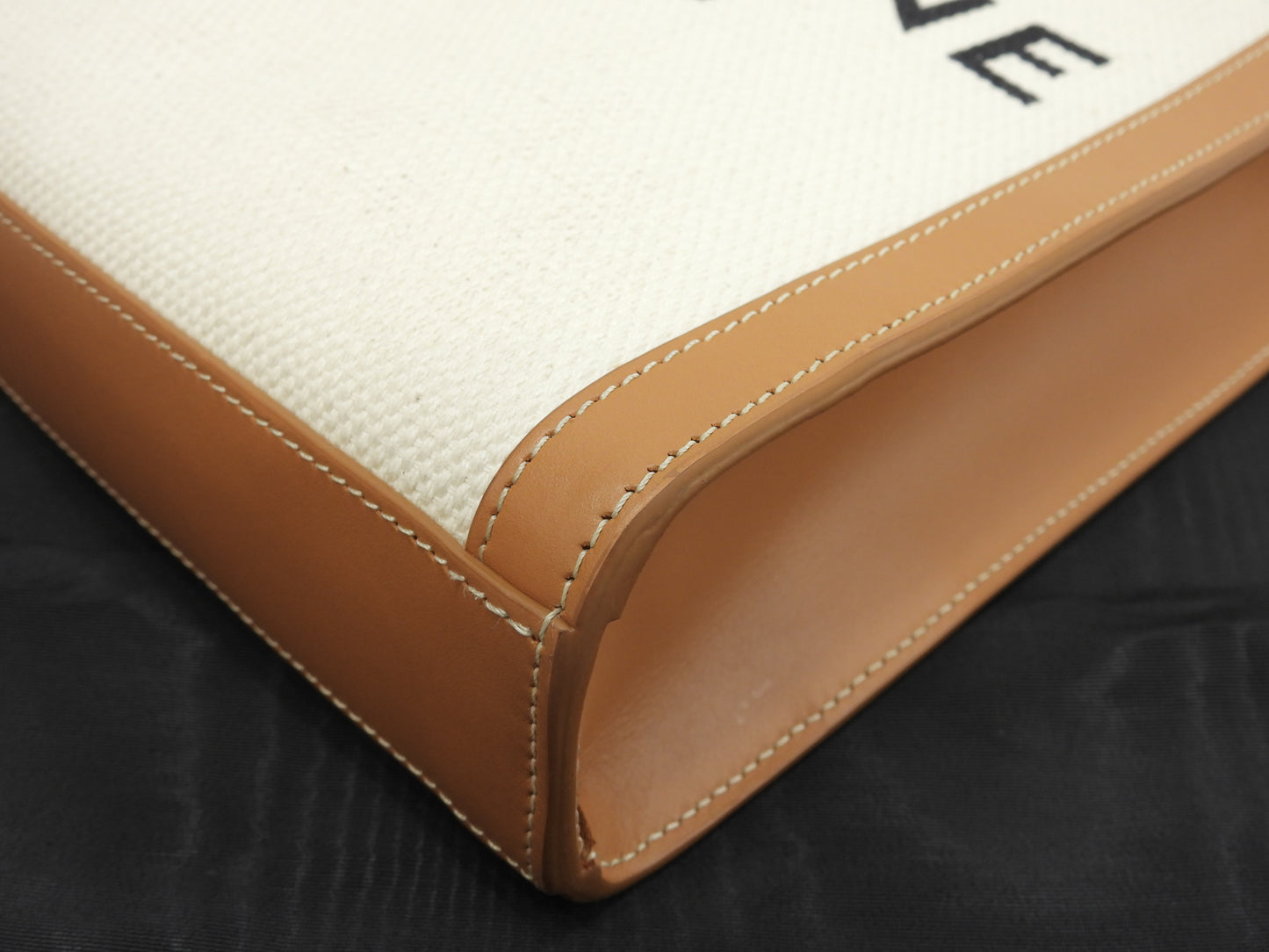 セリーヌ ミニヴァーティカルカバ デニム白 レザー茶 ポシェット ミニトートバッグ 美品@ 1