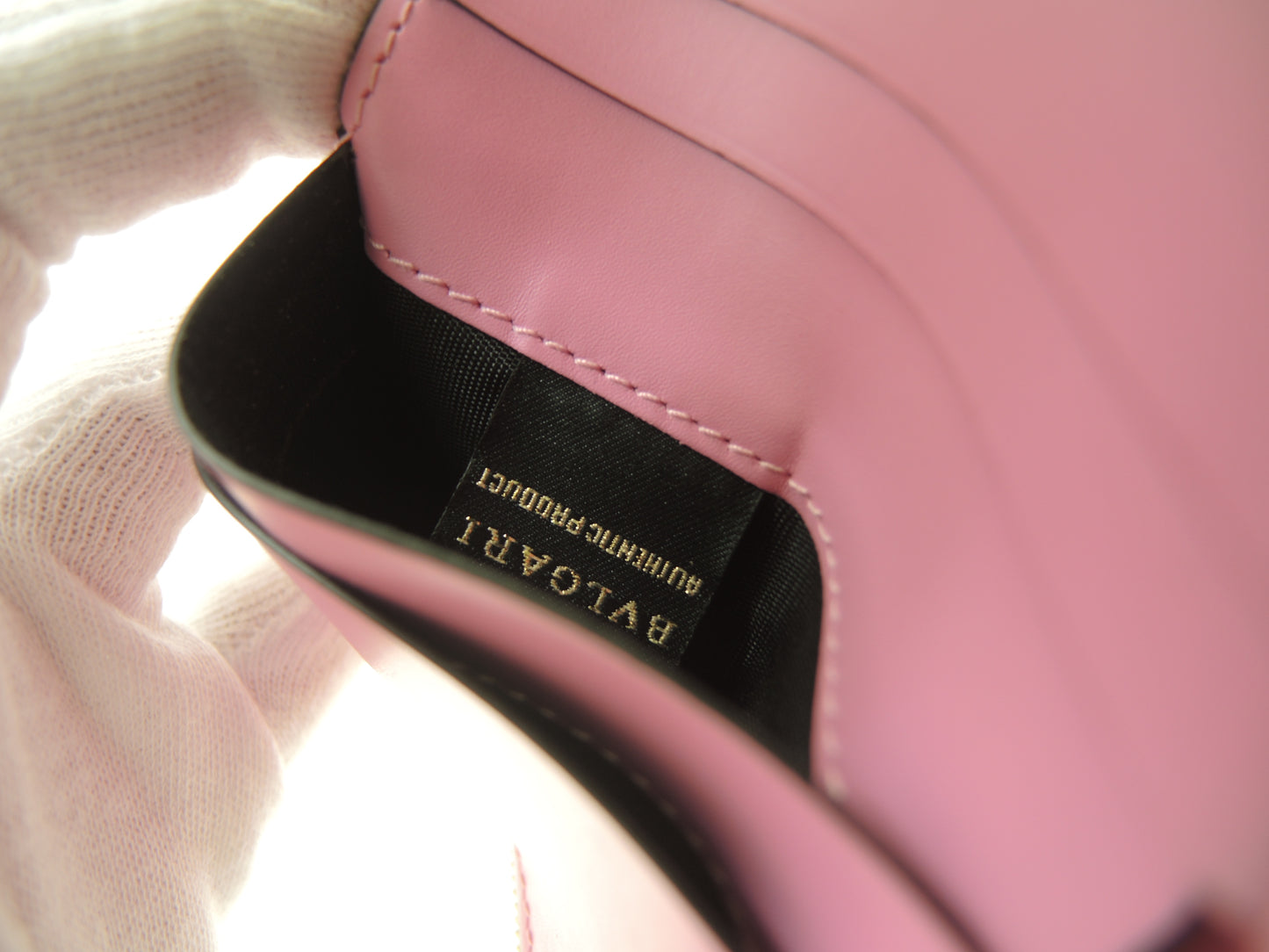 ブルガリ 三折財布 セルペンティ レザー薄緑 ミニ財布 美品@ 18