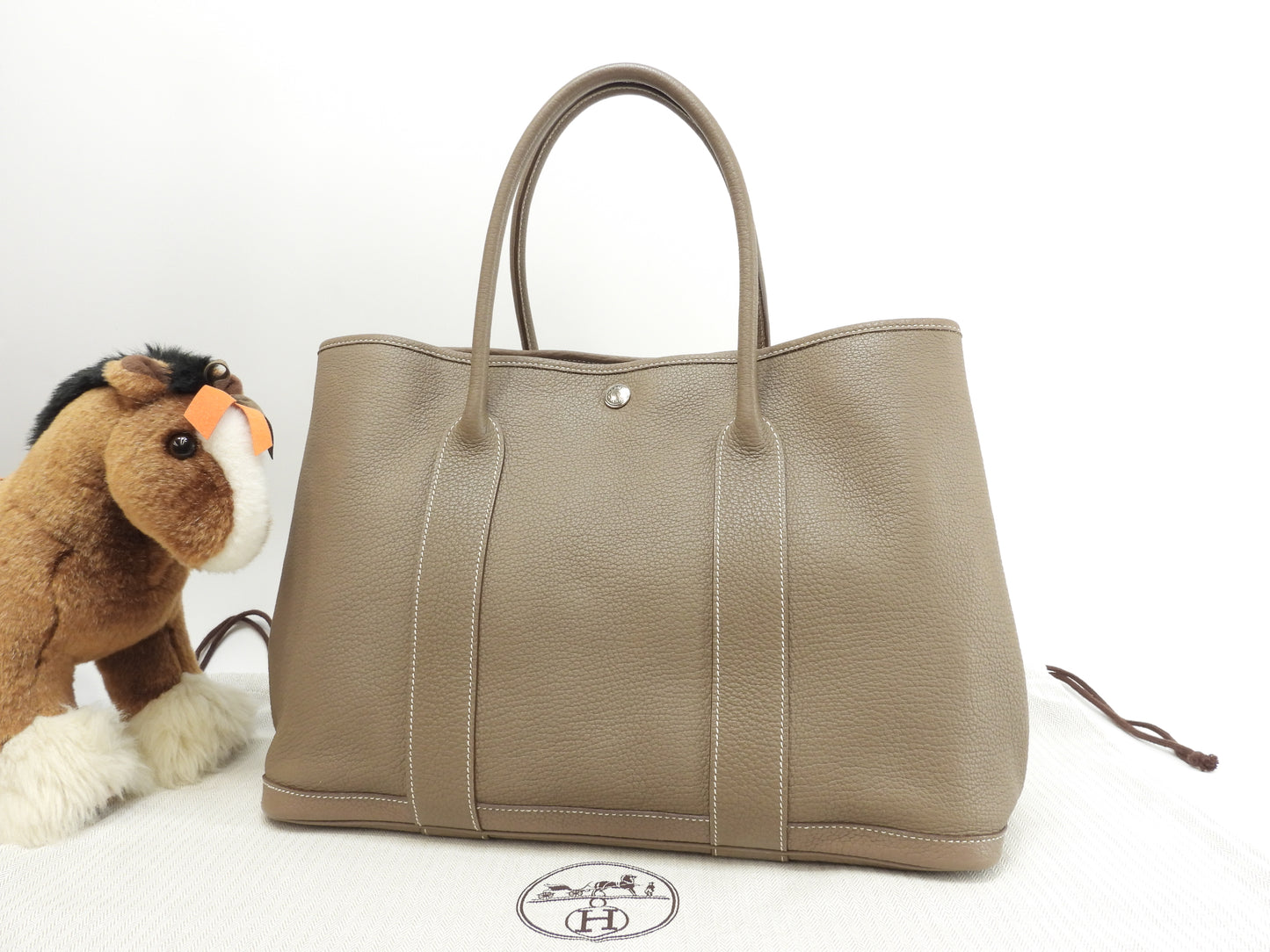 エルメス ガーデンパーティPM ネゴンダレザー エトープ トートバッグ@□M