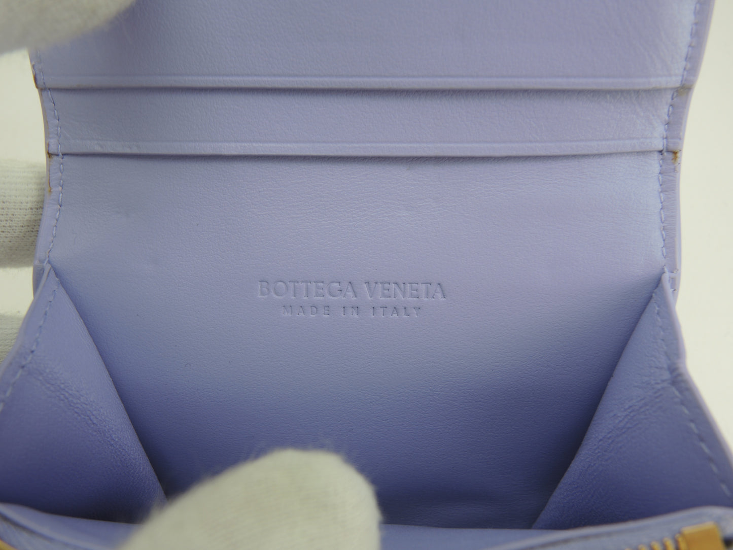 ボッテガヴェネタ 2折財布 アルコ レザー薄紫 コンパクトウォレット 未使用@P02486245H