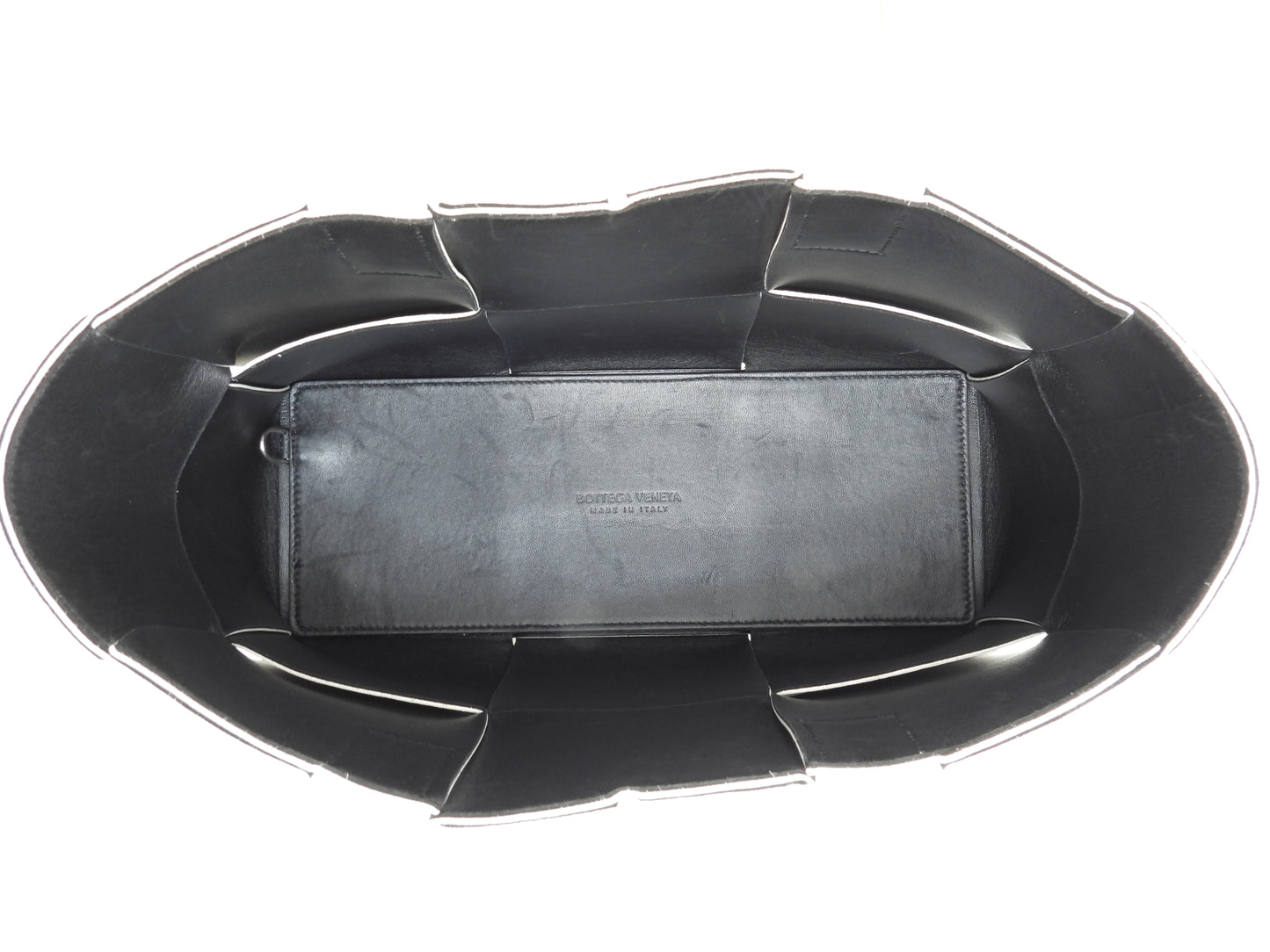 ボッテガヴェネタ トートバッグ スモールアルコ レザー白 ハンドバッグ@B09832137G