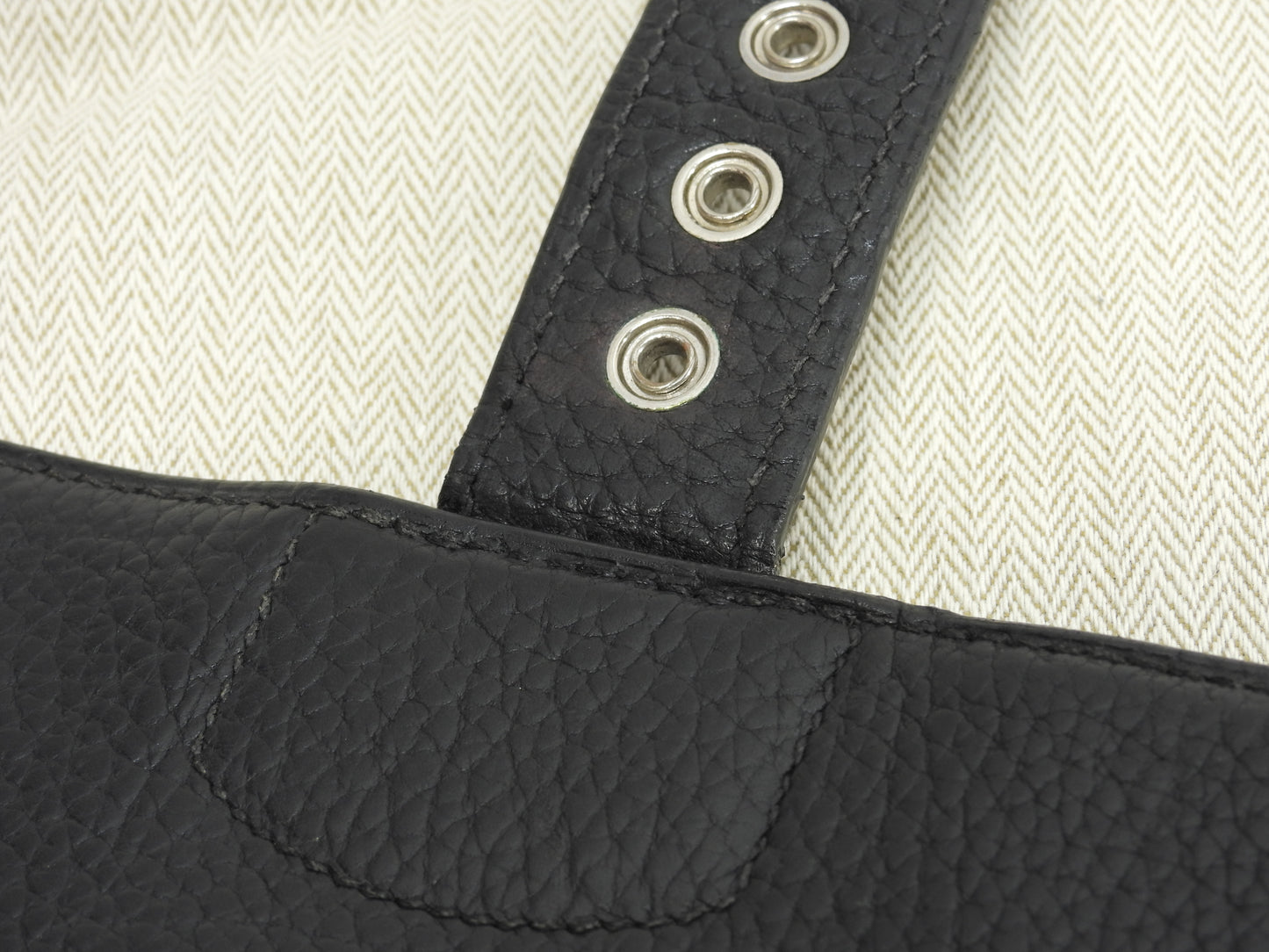 エルメス サックアデペッシュ38 フィヨルドレザー黒 シルバー金具 ブリーフケース 書類かばん@□I