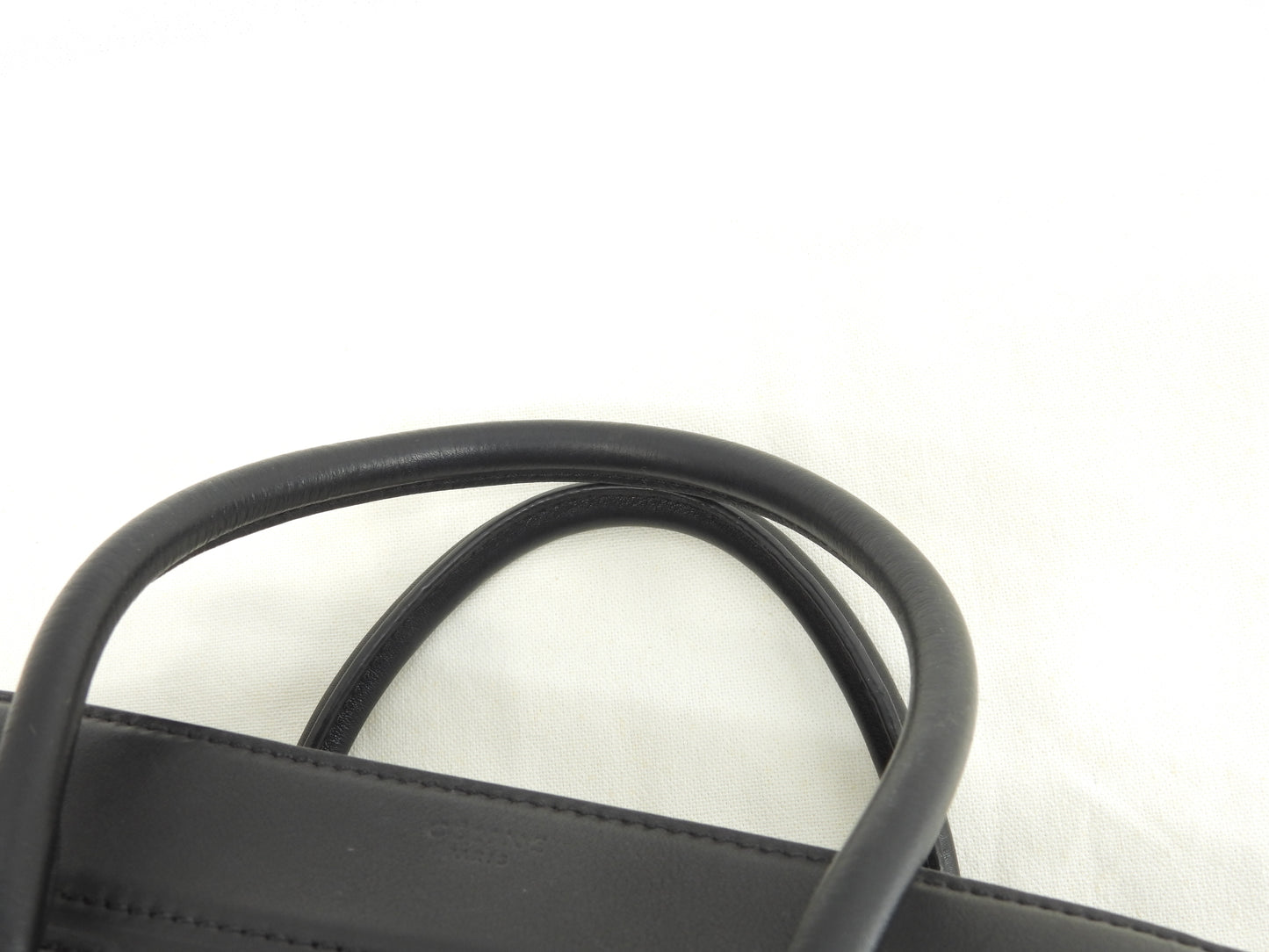 セリーヌ ラゲージファントム レザー 黒 ハンドバッグ トートバッグ 美品@U-CU-1121 2