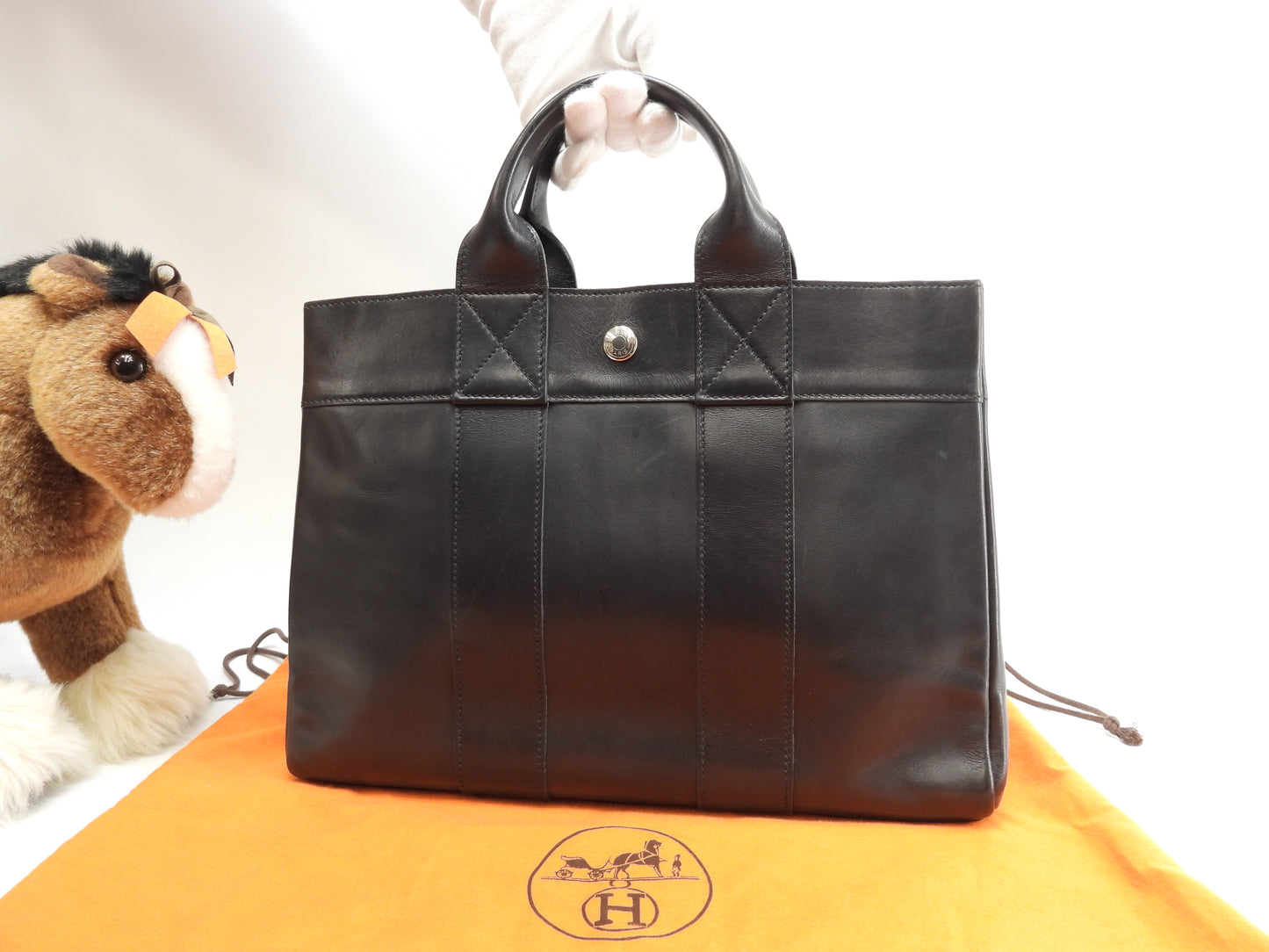 エルメス トートPM フールトゥ カーフレザー黒 ハンドバッグ トートバッグ 美品@□E 14