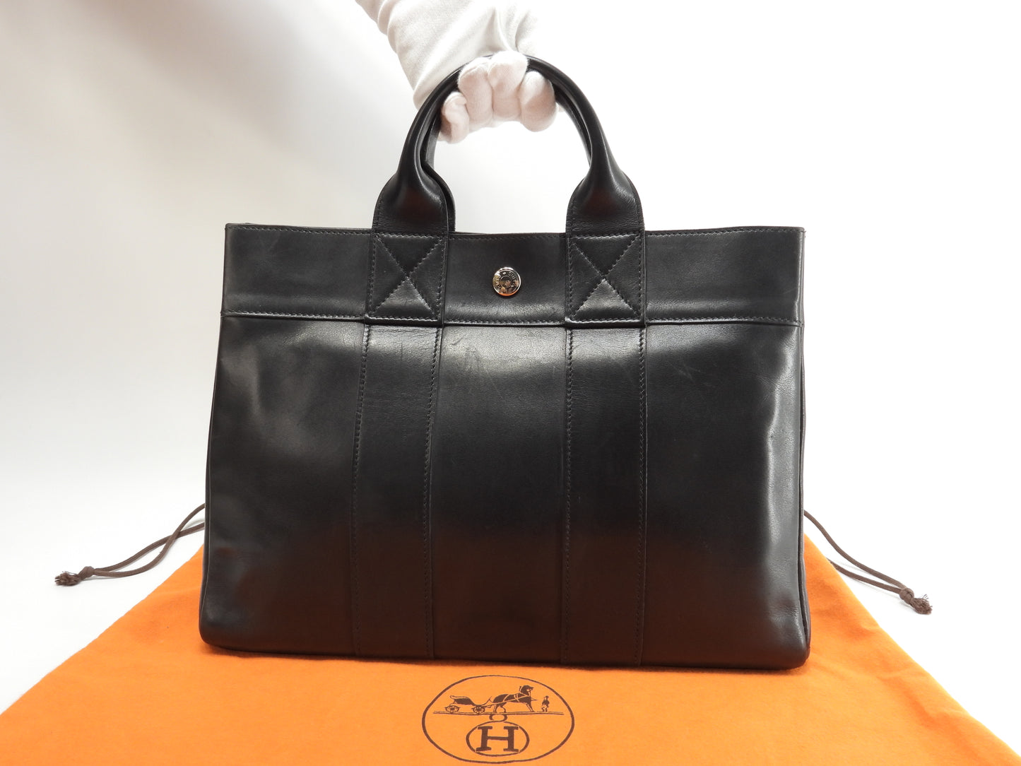 エルメス トートPM フールトゥ カーフレザー黒 ハンドバッグ トートバッグ 美品@□E 14