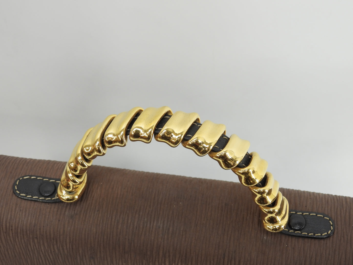 ロエベ 2wayハンドバッグ中 ベラスケス レザー黒茶 ヴィンテージ ケリー型@L25 2