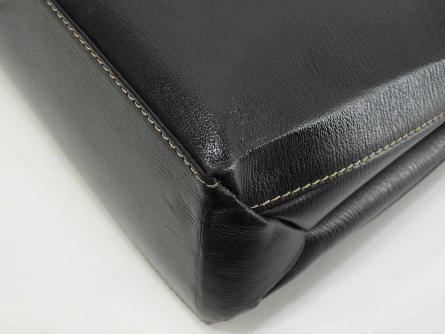 ロエベ 2wayハンドバッグ中 ベラスケス レザー黒茶 ヴィンテージ ケリー型@L25 2