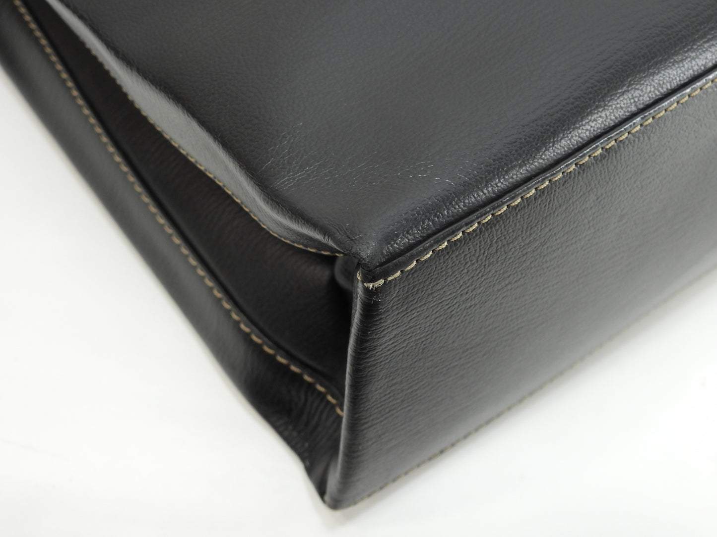 ロエベ 2wayハンドバッグ中 ベラスケス レザー黒茶 ヴィンテージ ケリー型@L25 2