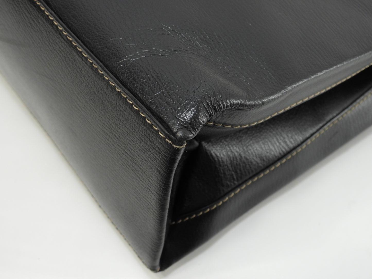 ロエベ 2wayハンドバッグ中 ベラスケス レザー黒茶 ヴィンテージ ケリー型@L25 2