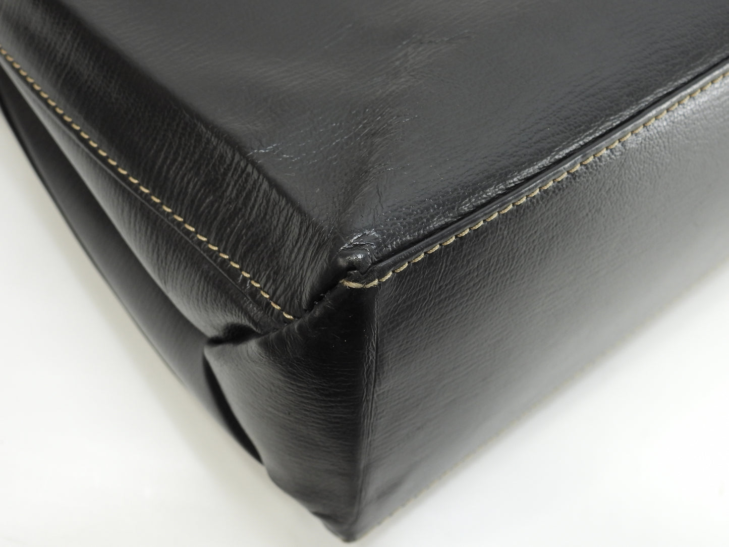 ロエベ 2wayハンドバッグ中 ベラスケス レザー黒茶 ヴィンテージ ケリー型@L25 2