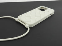 ボッテガヴェネタ iphone13proケース 中イントレチャート シリコン白 ストラップ付カバー@ 8