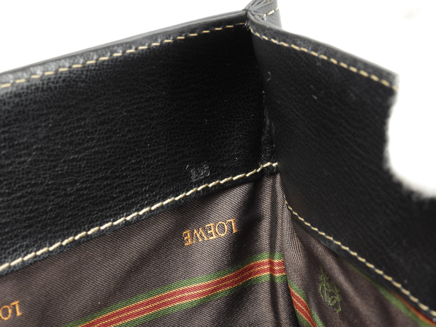 ロエベ 2wayハンドバッグ中 ベラスケス レザー黒茶 ヴィンテージ ケリー型@L25 2