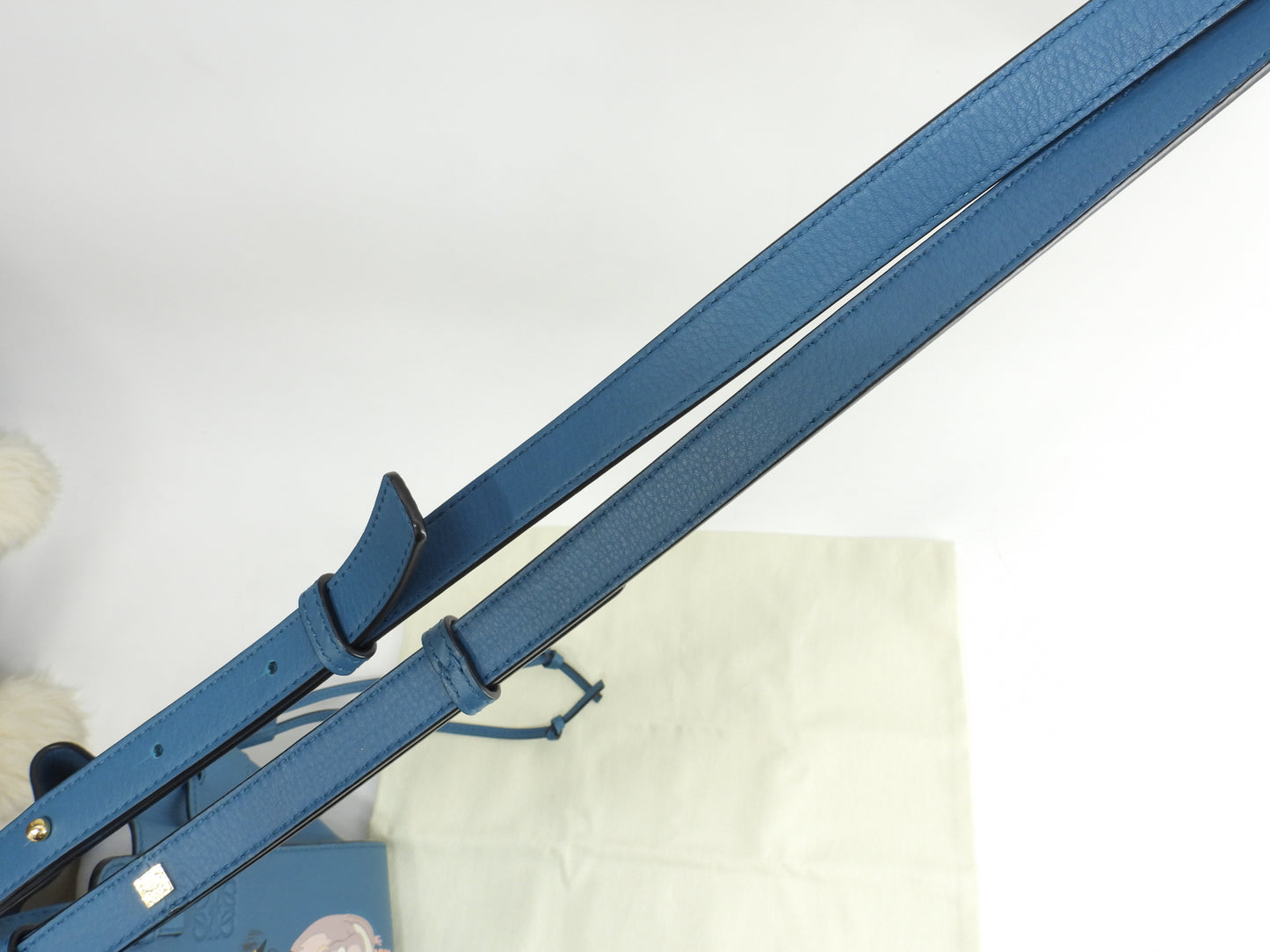 ロエベ ハンモックミニ ジブリ/坊ちゃん レザー青 ポシェット ミニハンドバッグ 美品@062147 2