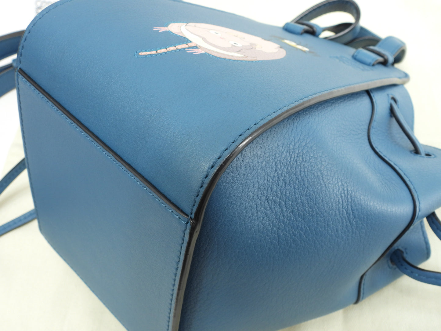 ロエベ ハンモックミニ ジブリ/坊ちゃん レザー青 ポシェット ミニハンドバッグ 美品@062147 2