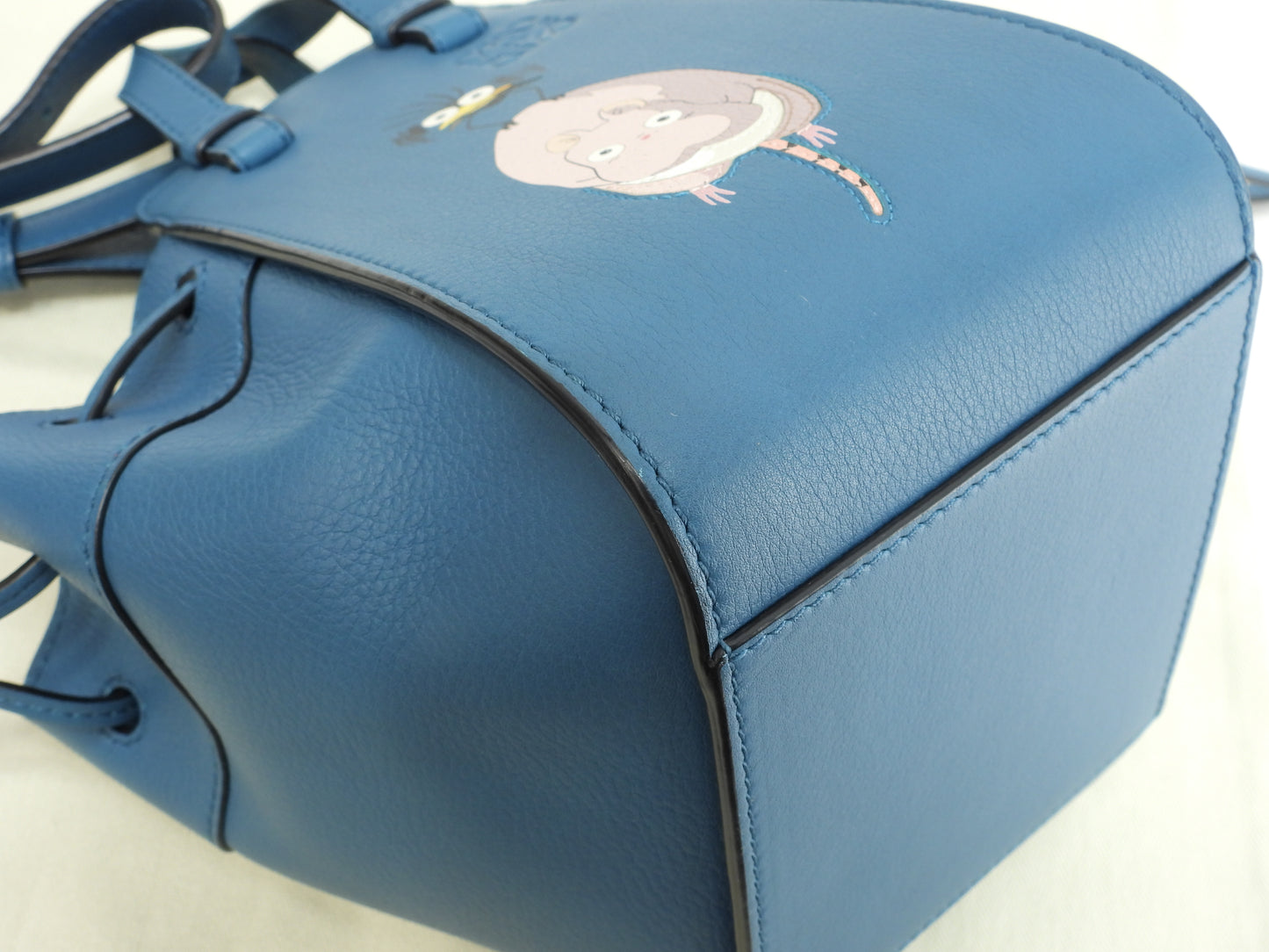 ロエベ ハンモックミニ ジブリ/坊ちゃん レザー青 ポシェット ミニハンドバッグ 美品@062147 2