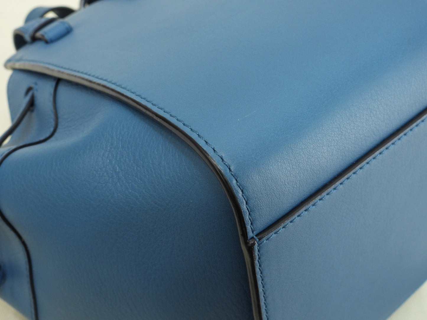 ロエベ ハンモックミニ ジブリ/坊ちゃん レザー青 ポシェット ミニハンドバッグ 美品@062147 2