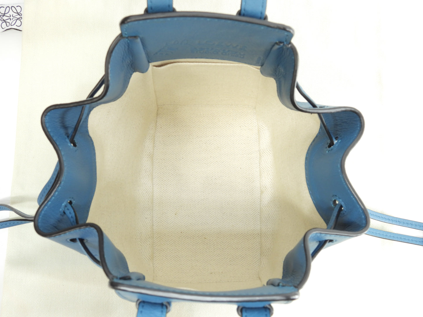 ロエベ ハンモックミニ ジブリ/坊ちゃん レザー青 ポシェット ミニハンドバッグ 美品@062147 2