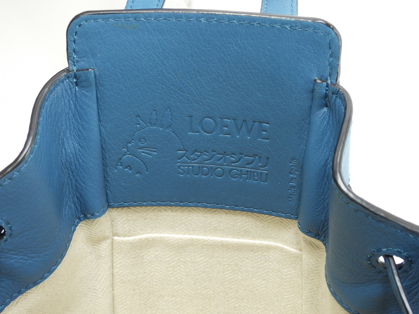 ロエベ ハンモックミニ ジブリ/坊ちゃん レザー青 ポシェット ミニハンドバッグ 美品@062147 2