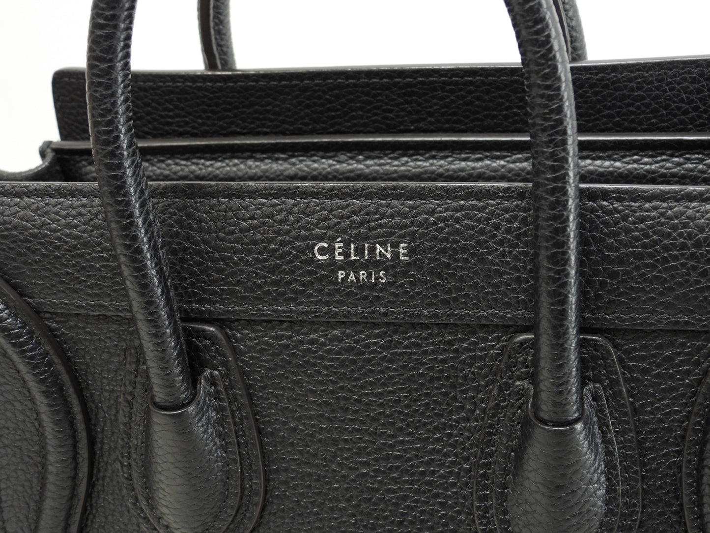 セリーヌ ラゲージナノ ドラムドレザー 黒 ポシェット ミニハンドバッグ 美品@ 4