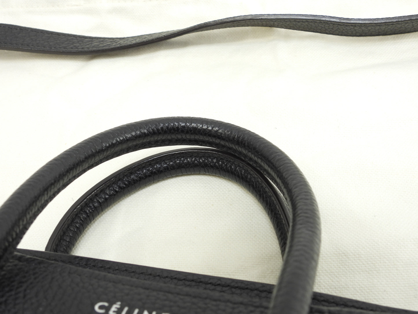 セリーヌ ラゲージナノ ドラムドレザー 黒 ポシェット ミニハンドバッグ 美品@ 4