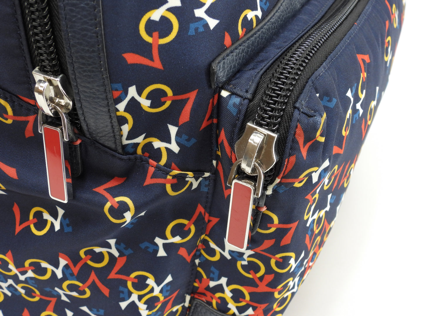 クリスチャンルブタン バックパック 限定バックルビ ナイロン/レザー紺 リュック@ 2