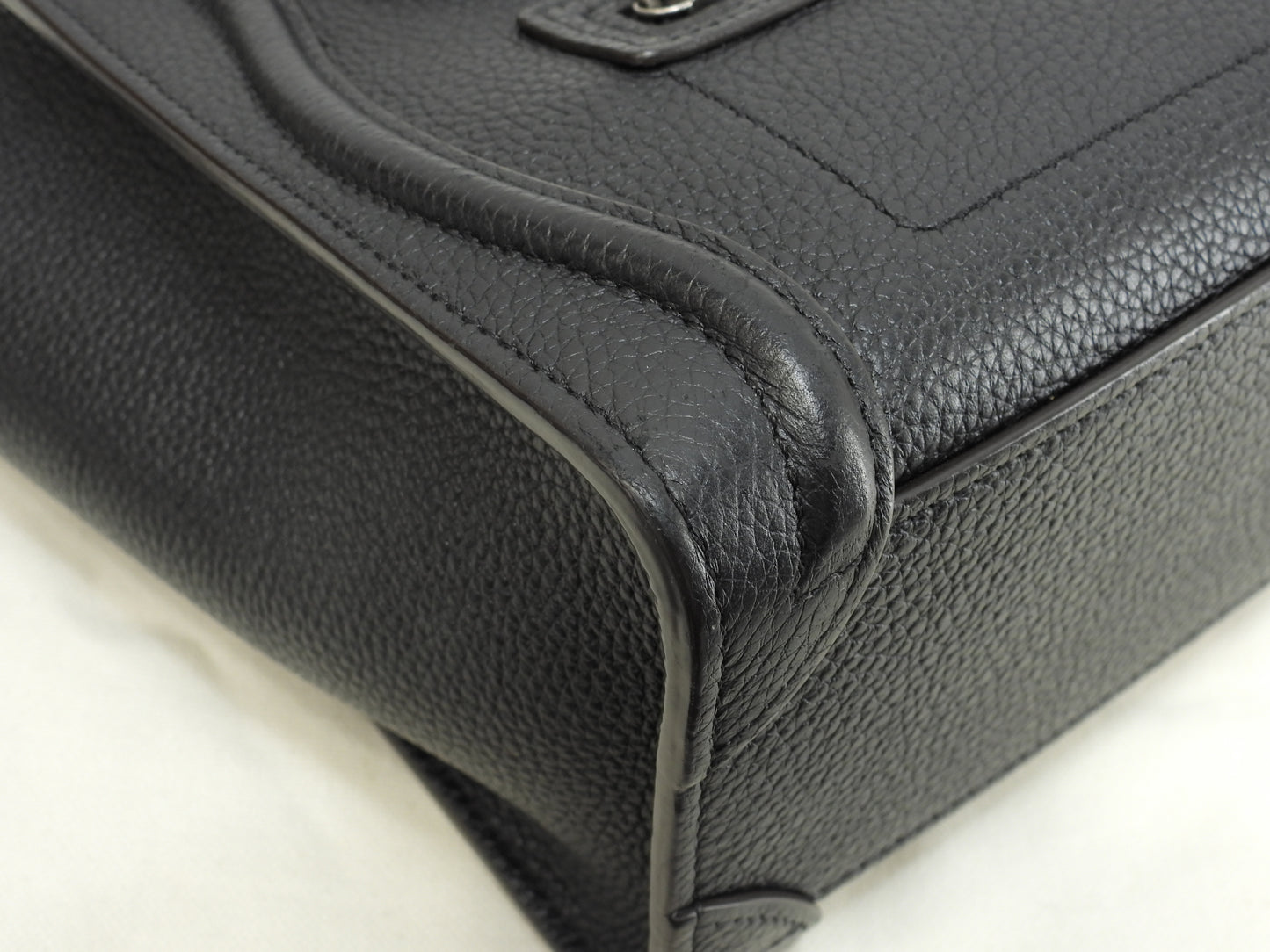 セリーヌ ラゲージナノ ドラムドレザー 黒 ポシェット ミニハンドバッグ 美品@ 4